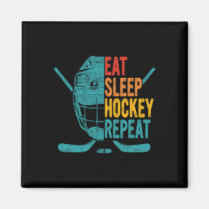 Eat Sleep Hockey Repeat Hockey Fun Ice Hockey  Magnet