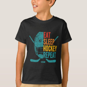 Eat Sleep Hockey Repeat Hockey Fun Ice Hockey T-Shirt