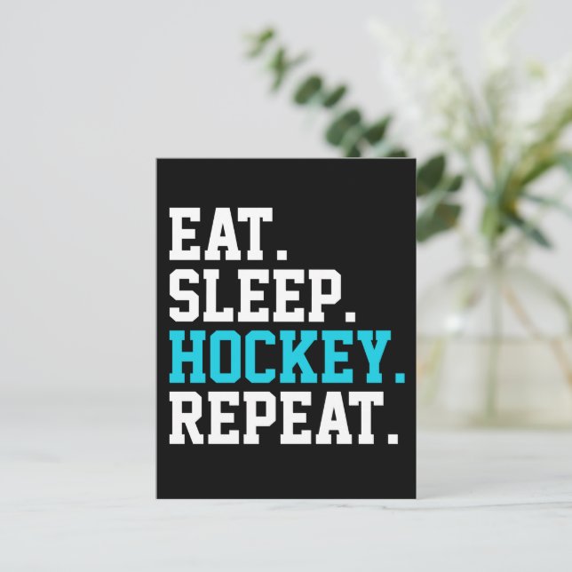 Eat Sleep Hockey Repeat -Hockey Lovers   Postcard (Standing Front)