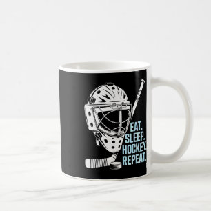 Eat Sleep Hockey Repeat Hockey Mask Stick Sports F Coffee Mug