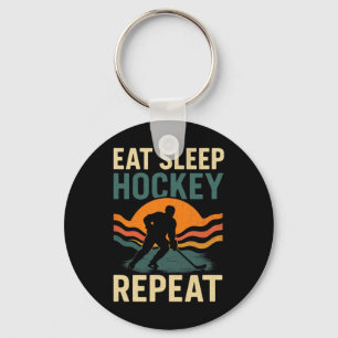 Eat Sleep Hockey Repeat - Hockey Sport Gamer Key Ring
