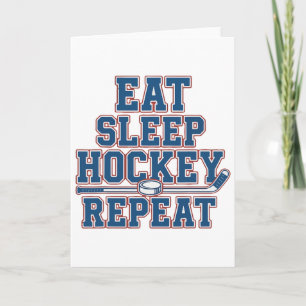 Eat Sleep Hockey Repeat Ice Hockey For Teens Kids  Card