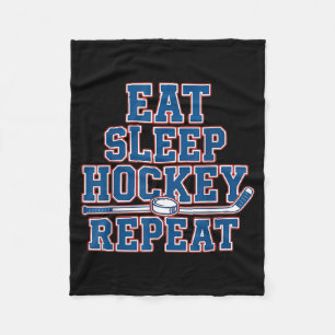 Eat Sleep Hockey Repeat Ice Hockey For Teens Kids  Fleece Blanket