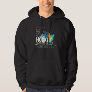 Eat Sleep Hockey Repeat Ice Hockey Hoodie
