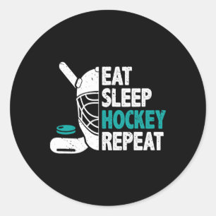Eat Sleep Hockey Repeat Ice Hockey Lovers Kids You Classic Round Sticker