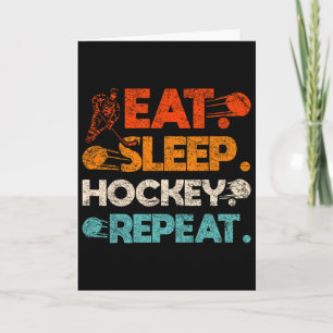 Eat Sleep Hockey Repeat Ice Hockey Rink Stick Goal Card