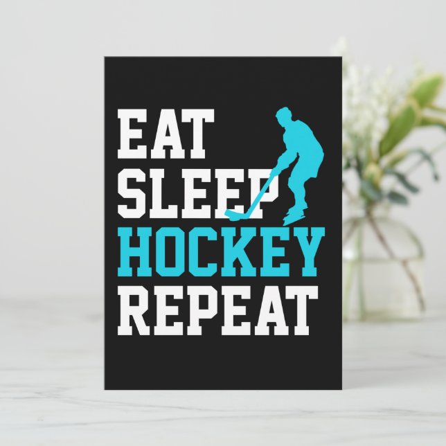 Eat Sleep Hockey Repeat        Invitation (Standing Front)