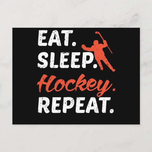 Eat Sleep Hockey Repeat Postcard (Front)