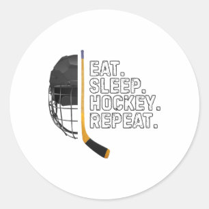 Eat Sleep Hockey Repeat Shirt Funny Cool Hockey Pl Classic Round Sticker