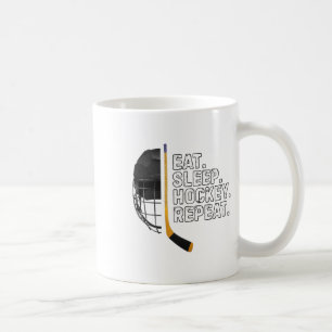 Eat Sleep Hockey Repeat Shirt Funny Cool Hockey Pl Coffee Mug