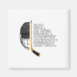 Eat Sleep Hockey Repeat Shirt Funny Cool Hockey Pl Magnet
