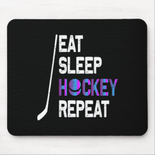 Eat Sleep Hockey Repeat Shirt - Hockey Gifts - Fun Mouse Pad