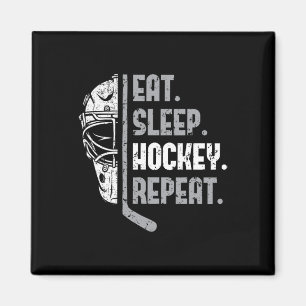 Eat Sleep Hockey Repeat Shirt Youth Teen Adult Ice Magnet