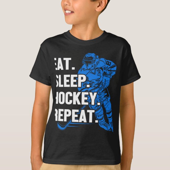 Eat Sleep Hockey Repeat T-Shirt (Front)