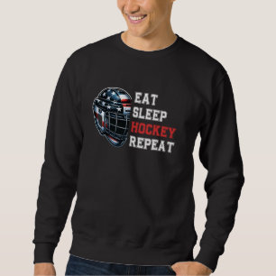 Eat Sleep Hockey Repeat Vintage Sweatshirt