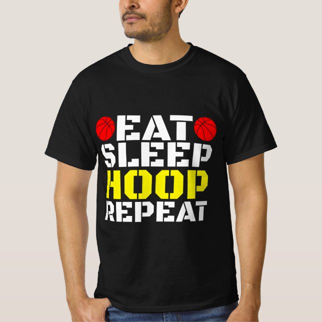 Eat Sleep Hoop Repeat T-Shirt (Front)