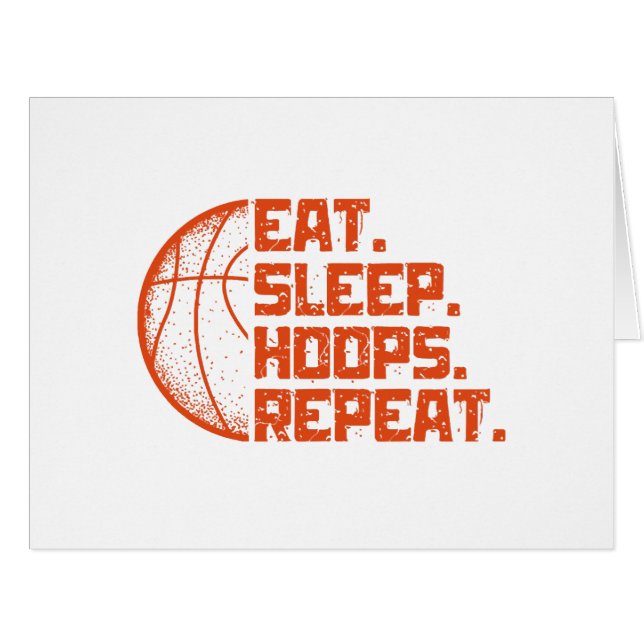 Eat Sleep Hoops Repeat Basketball Funny Quotes  (Front Horizontal)