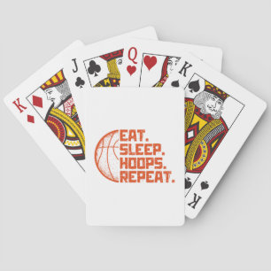 Eat Sleep Hoops Repeat Basketball Funny Quotes  Playing Cards