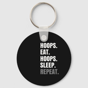 Eat Sleep Hoops Repeat Hoops Lover Key Ring