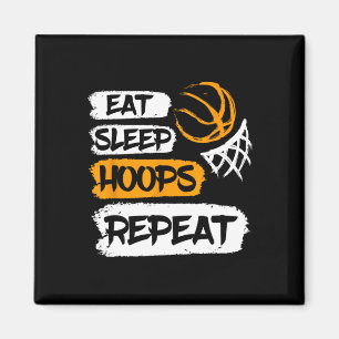 Eat Sleep Hoops Repeat Vintage Basketball Saying a Magnet
