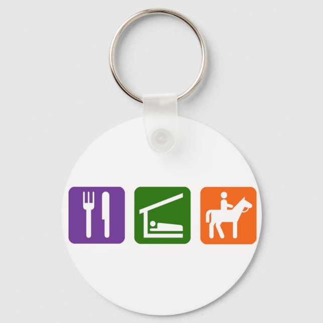 Eat Sleep Horseback Riding Key Ring (Front)