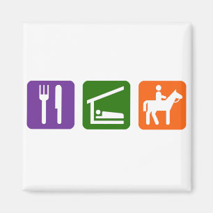 Eat Sleep Horseback Riding Magnet