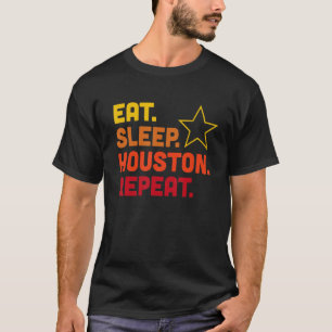 Eat Sleep Houston Repeat Baseball Graphic Love Men T-Shirt