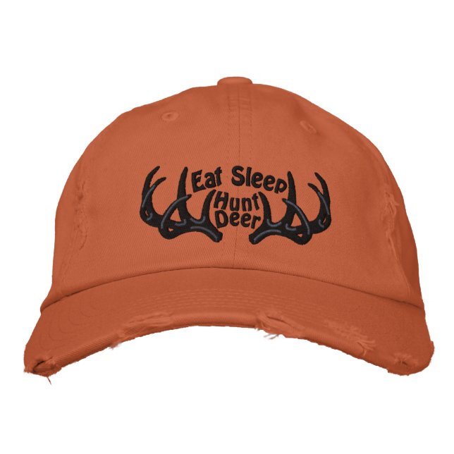 Eat Sleep Hunt Deer Embroidered Hat (Front)