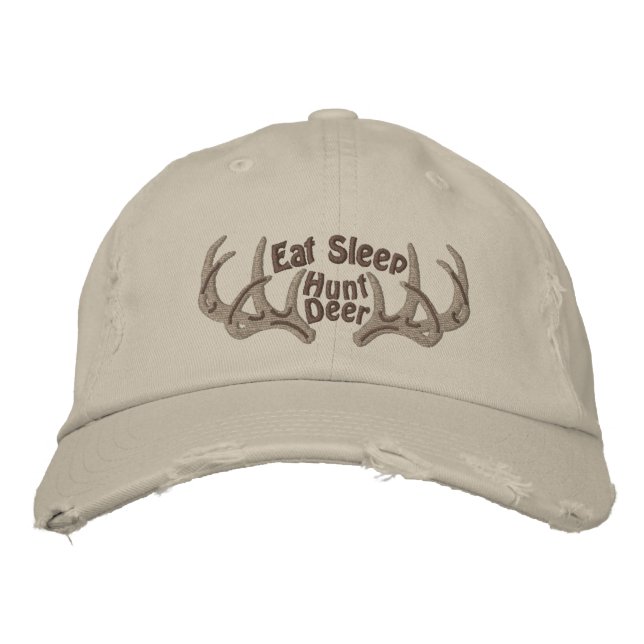Eat Sleep Hunt Deer Embroidered Hat (Front)