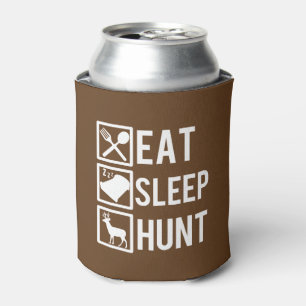 Eat Sleep Hunt Funny Can Cooler