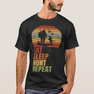 Eat Sleep Hunt Repeat Retro Adventure Hunting T-Shirt