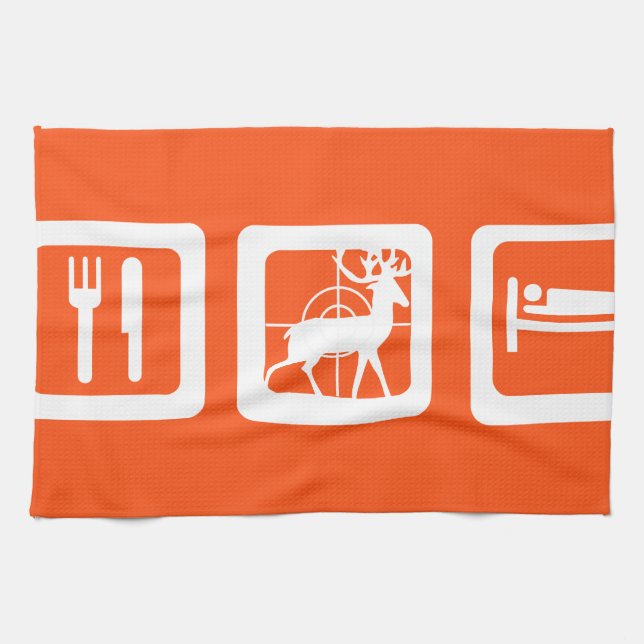 Eat Sleep Hunt Tea Towel (Horizontal)