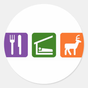 Eat Sleep Hunting Classic Round Sticker