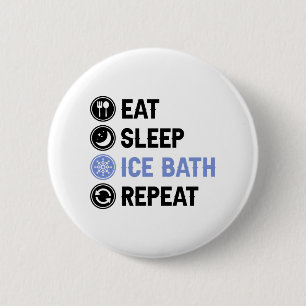 Eat Sleep Ice Bath Wim Hof Cold Shower Iceman 6 Cm Round Badge