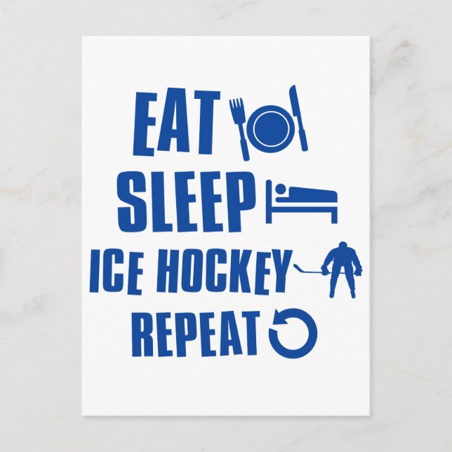 Eat sleep Ice hockey Postcard (Front)