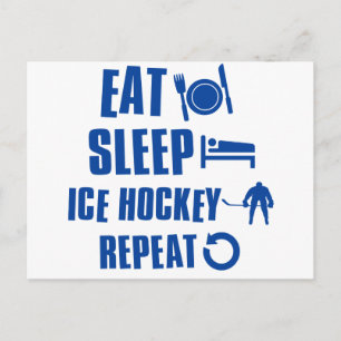 Eat sleep Ice hockey Postcard