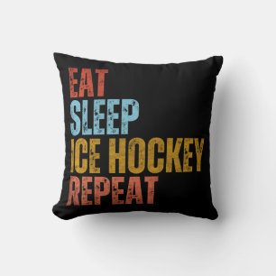 EAT SLEEP ICE HOCKEY REPEAT CUSHION