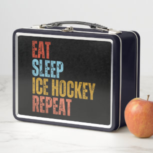EAT SLEEP ICE HOCKEY REPEAT METAL LUNCH BOX