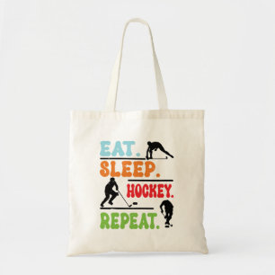 Eat Sleep Ice Hockey Repeat Tote Bag