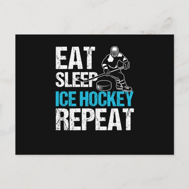 Eat Sleep Ice Hockey Sports Ice Hockey Player Gift Postcard (Front)