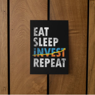 EAT SLEEP INVEST REPEAT STOCK MARKET POSTCARD
