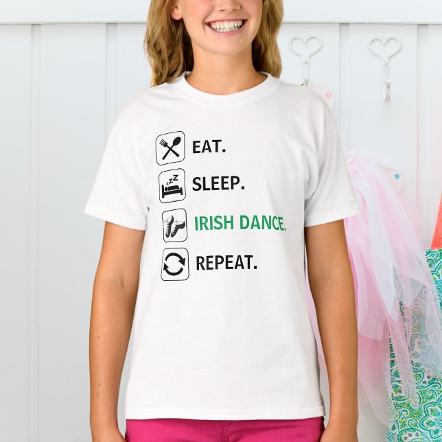 Eat, Sleep, Irish Dance, Repeat, Soft Shoes Funny T-Shirt (Creator Uploaded)