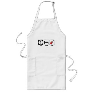 eat sleep jam guitar long apron