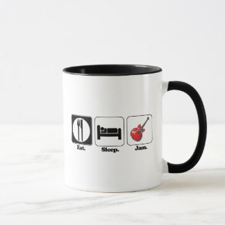 eat sleep jam guitar mug