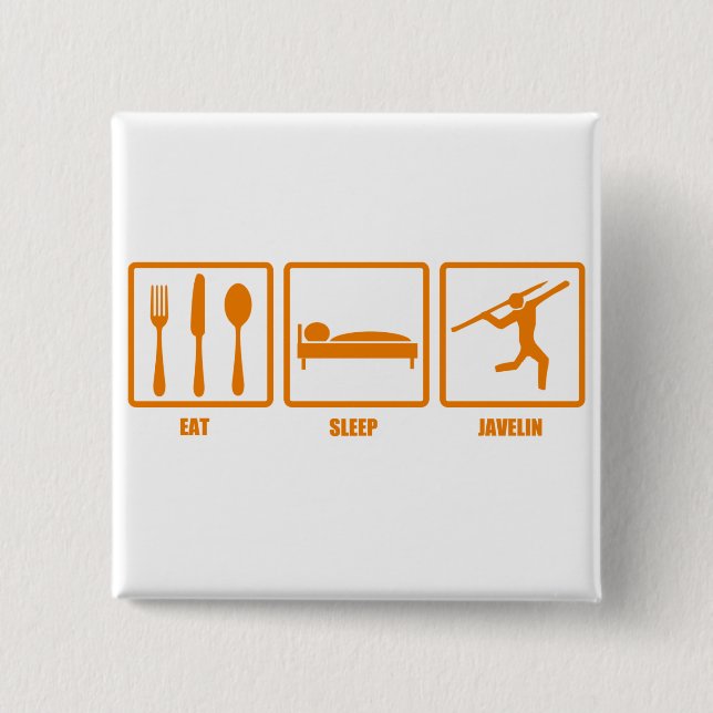 Eat Sleep Javelin 15 Cm Square Badge (Front)