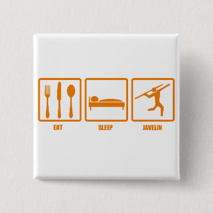 Eat Sleep Javelin 15 Cm Square Badge