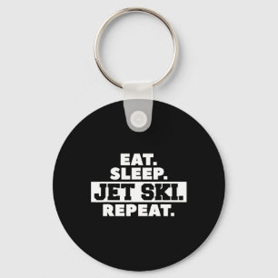 Eat Sleep Jet Ski Repeat Skiing Skier  Key Ring