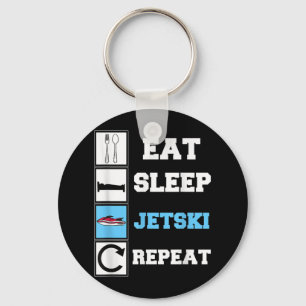 Eat Sleep Jetski Repeat Funny Jet Ski Key Ring