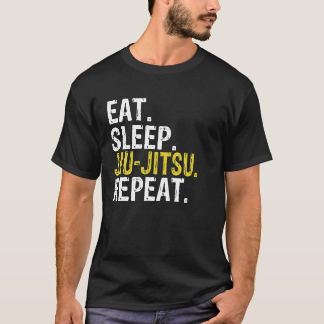 Eat Sleep Jiu-Jitsu Repeat Gift T-Shirt (Front)