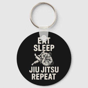 Eat Sleep Jiu Jitsu Repeat Key Ring